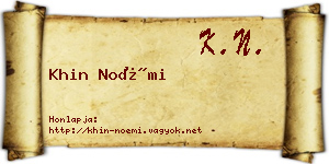 Khin Noémi névjegykártya